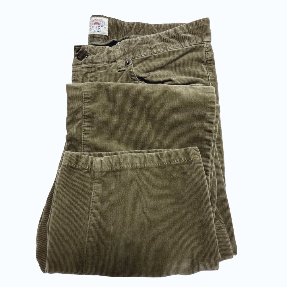 Faherty Brand Corduroy Pants Men's 31 Brown Stretch 5 Pocket Straight Leg